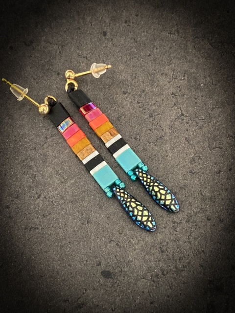 Kolczyki Fractal Rainbow